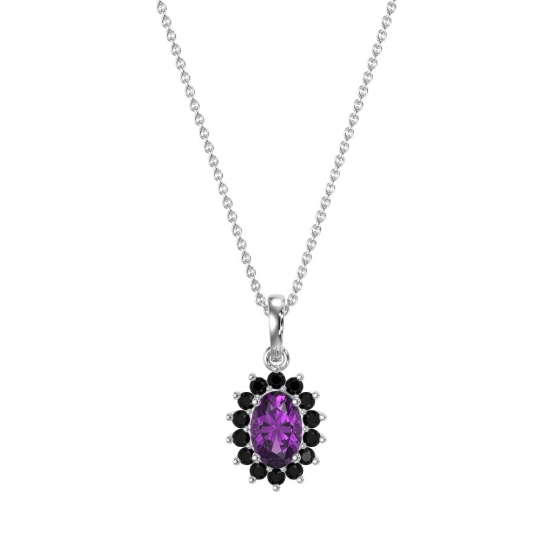 Oval Halo Vintage Necklace