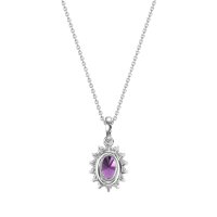 Oval Halo Vintage Necklace