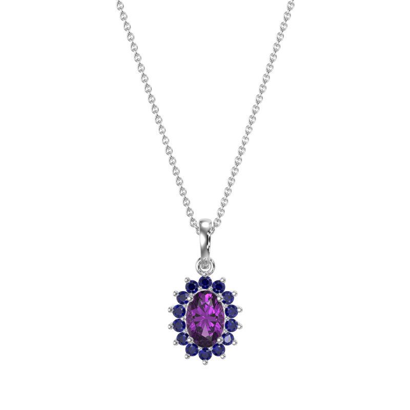Oval Halo Vintage Necklace