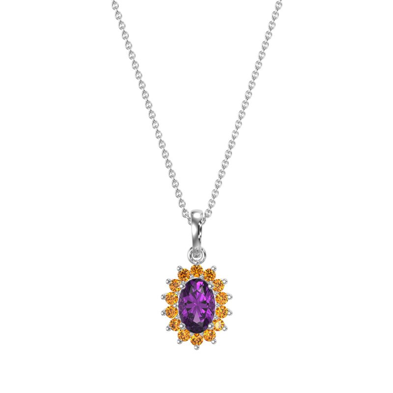 Oval Halo Vintage Necklace