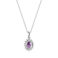 Oval Halo Vintage Necklace