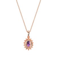 Oval Halo Vintage Necklace
