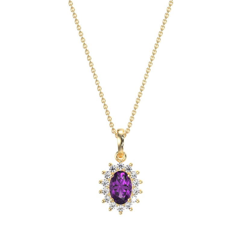 Oval Halo Vintage Necklace
