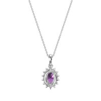 Oval Halo Vintage Necklace