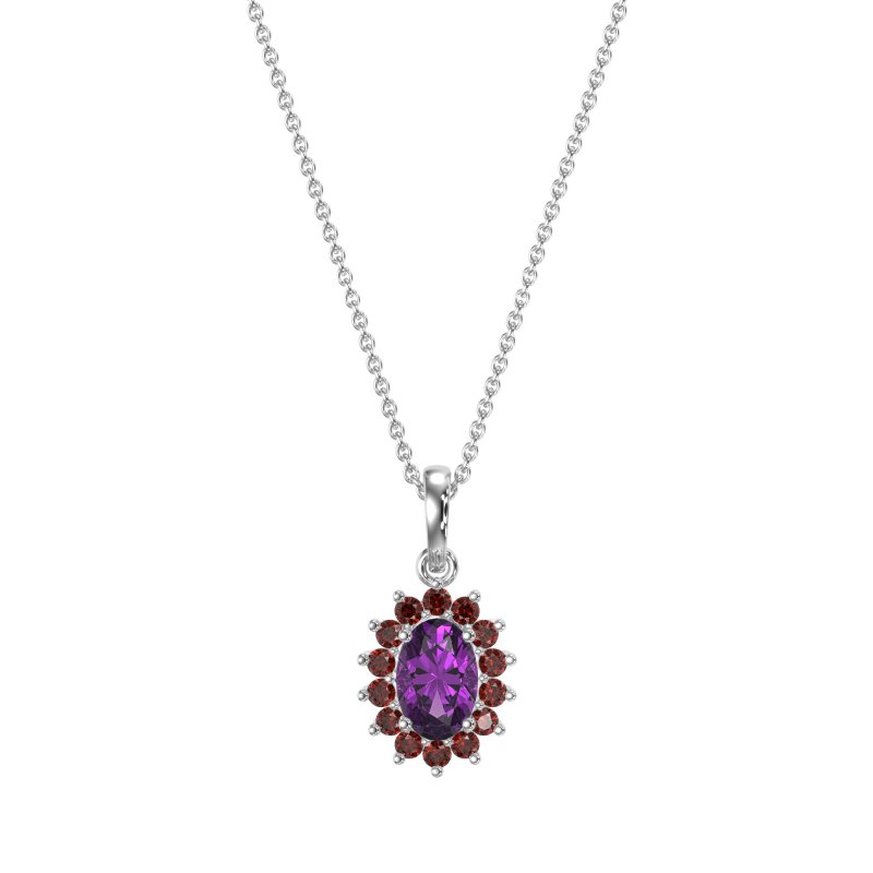 Oval Halo Vintage Necklace