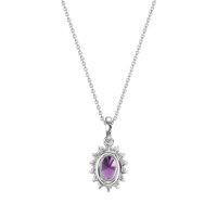 Oval Halo Vintage Necklace