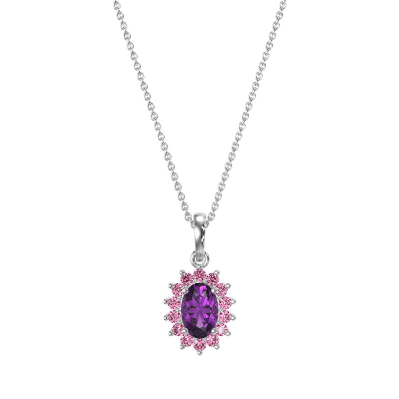 Oval Halo Vintage Necklace