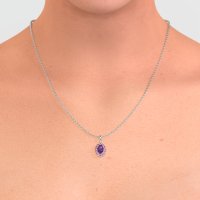Oval Halo Vintage Necklace