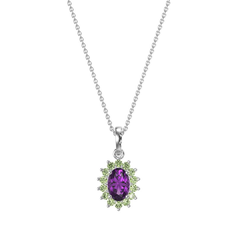 Oval Halo Vintage Necklace