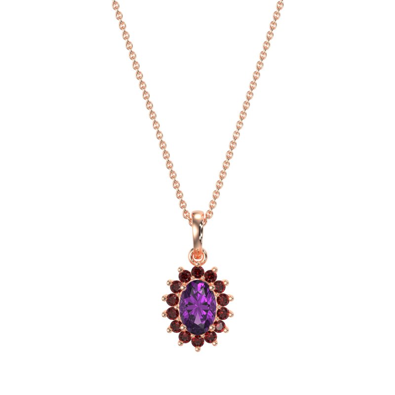 Oval Halo Vintage Necklace