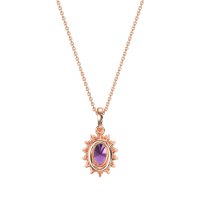 Oval Halo Vintage Necklace