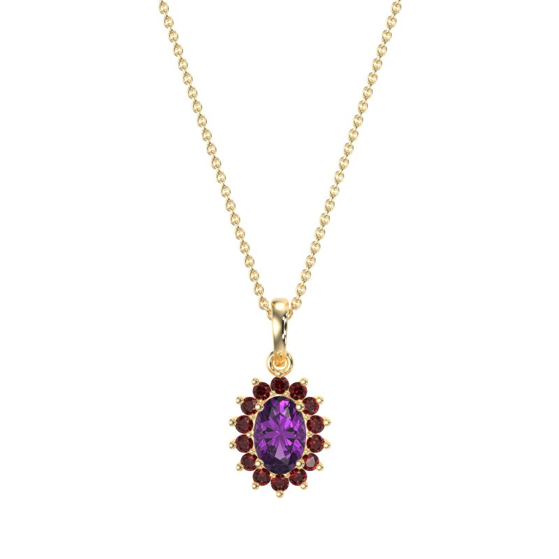 Oval Halo Vintage Necklace