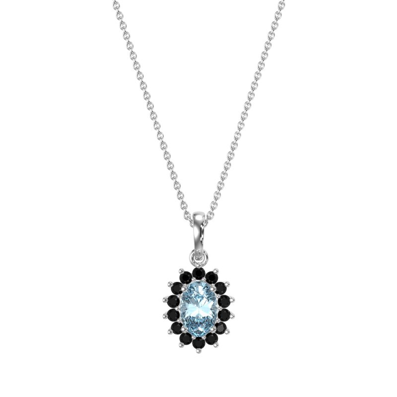 Oval Halo Vintage Necklace