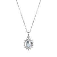 Oval Halo Vintage Necklace