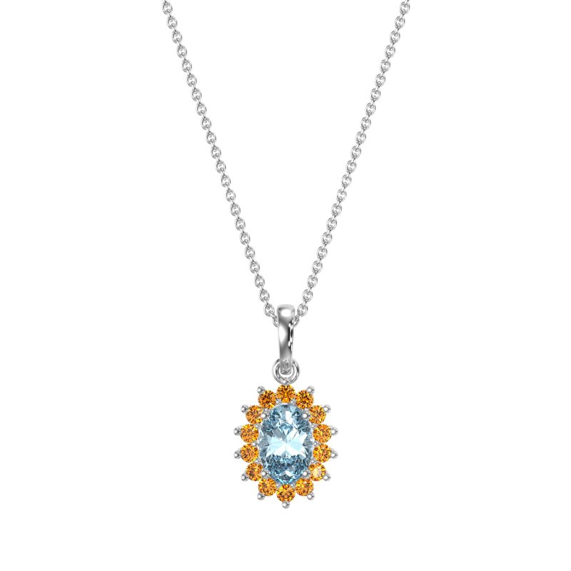 Oval Halo Vintage Necklace