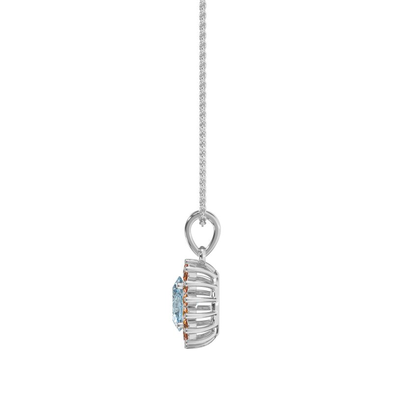 Oval Halo Vintage Necklace