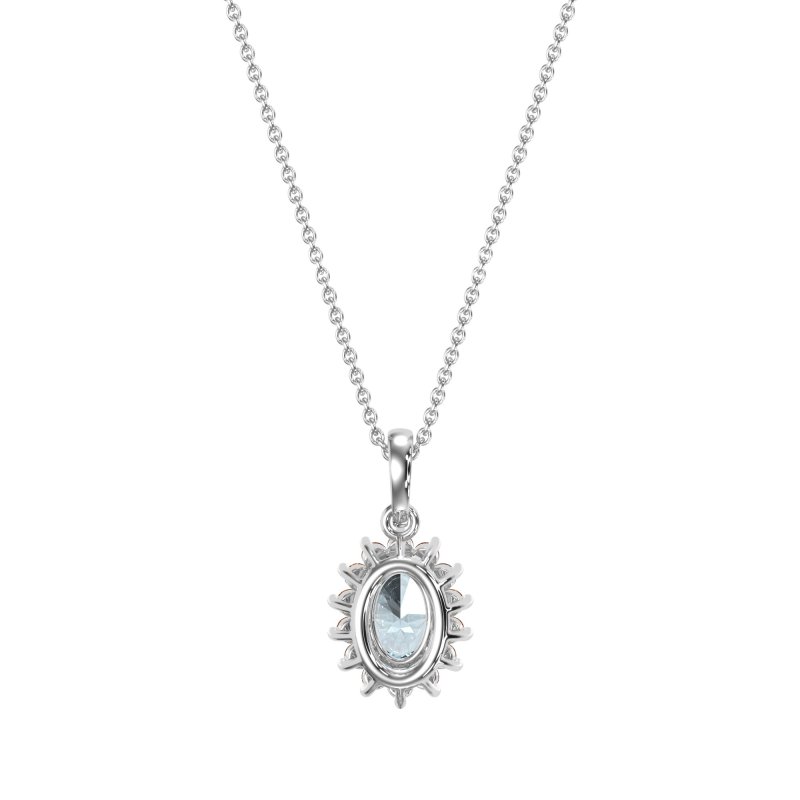 Oval Halo Vintage Necklace