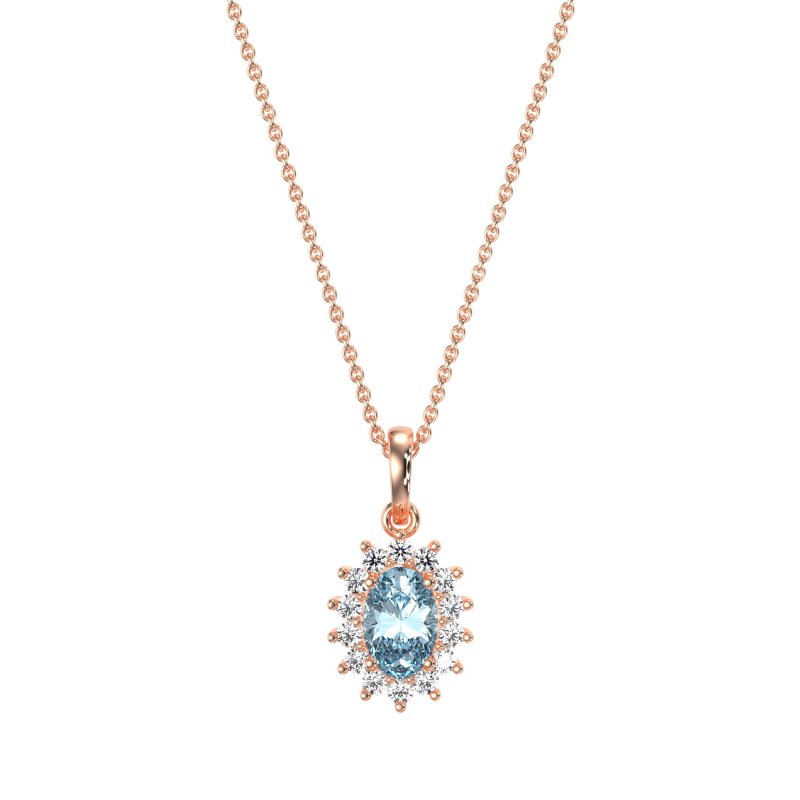 Oval Halo Vintage Necklace