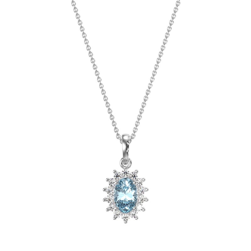 Oval Halo Vintage Necklace