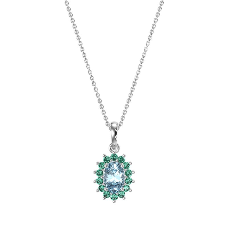Oval Halo Vintage Necklace