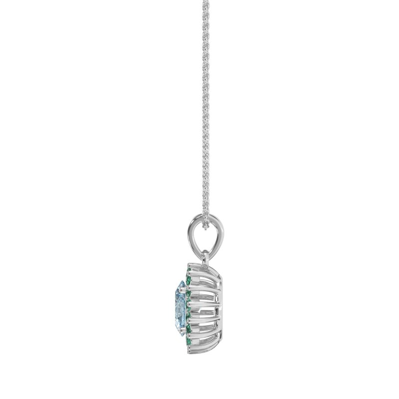 Oval Halo Vintage Necklace