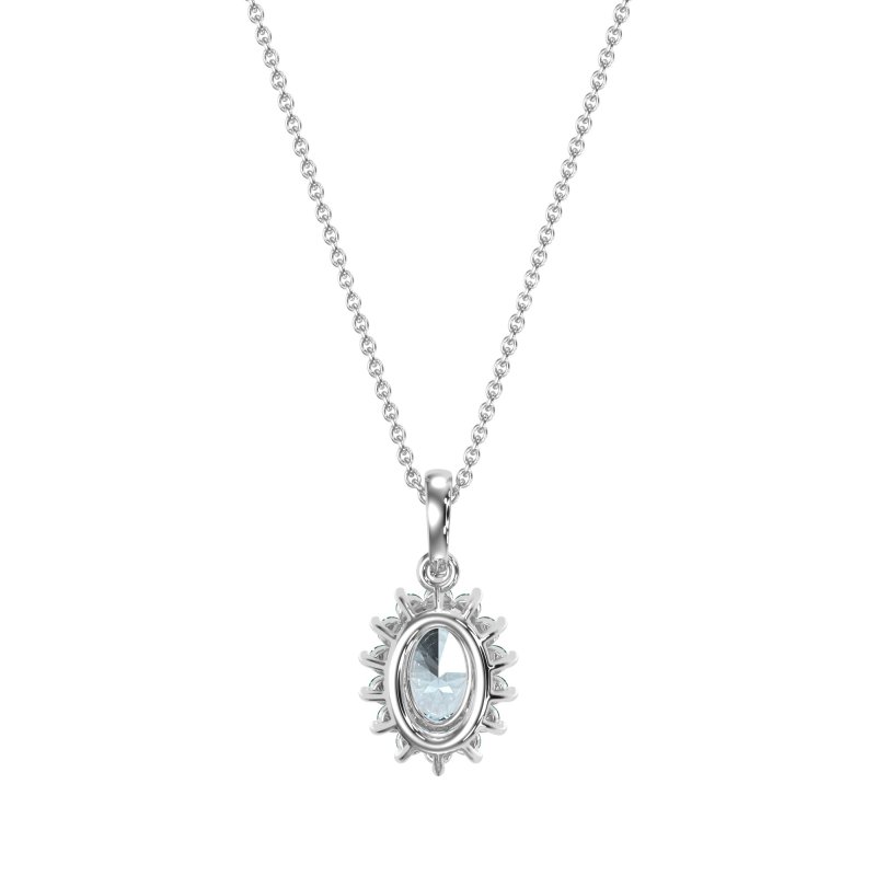 Oval Halo Vintage Necklace