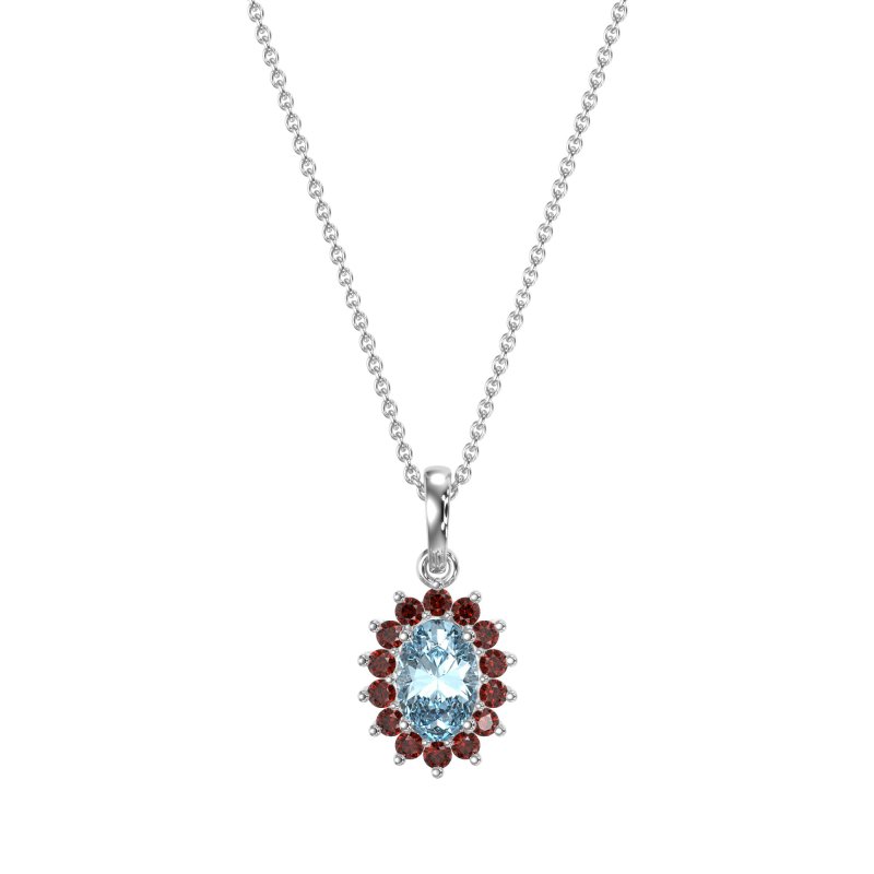 Oval Halo Vintage Necklace