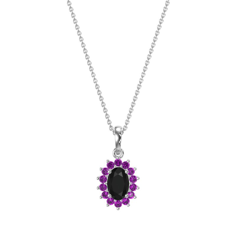 Oval Halo Vintage Necklace
