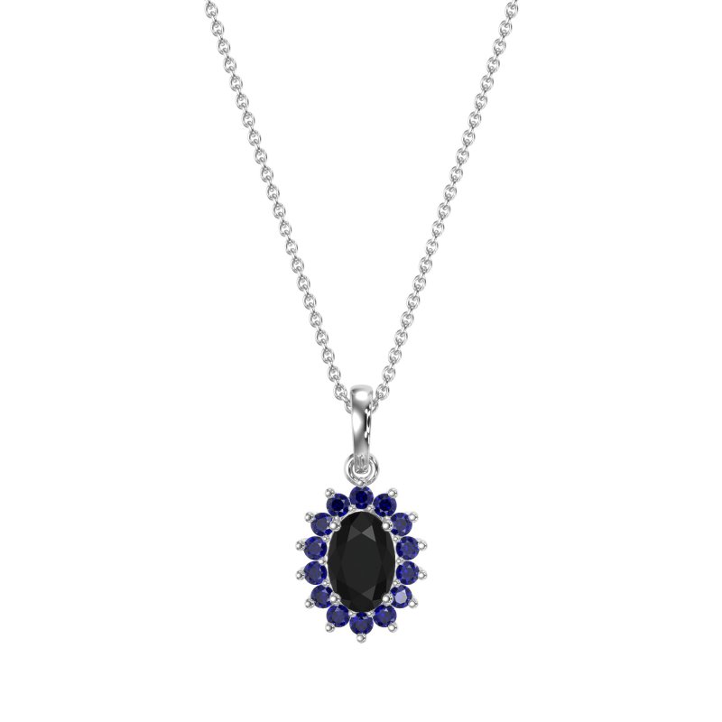 Oval Halo Vintage Necklace