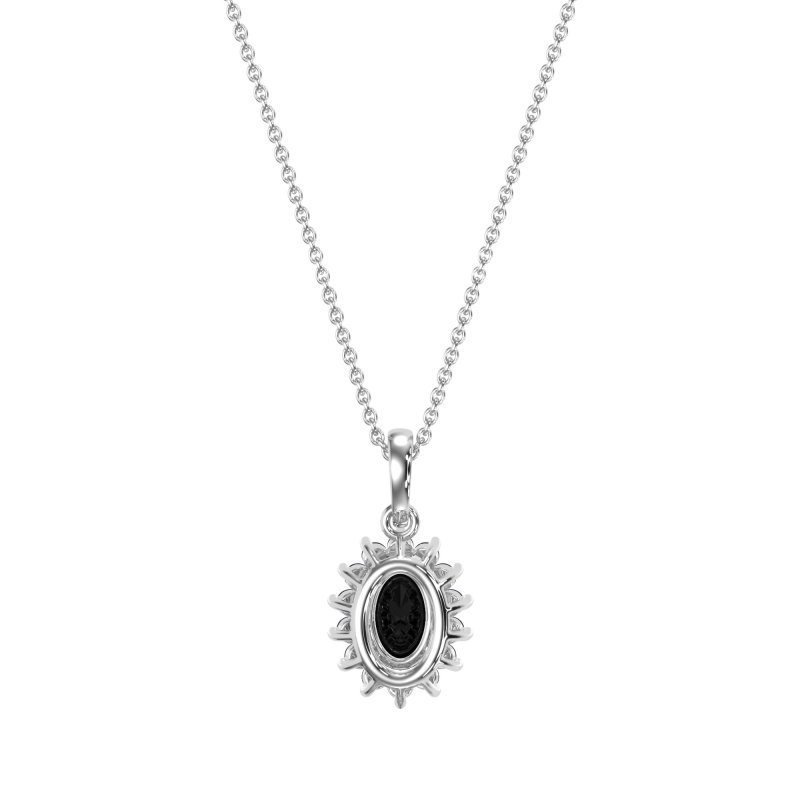 Oval Halo Vintage Necklace
