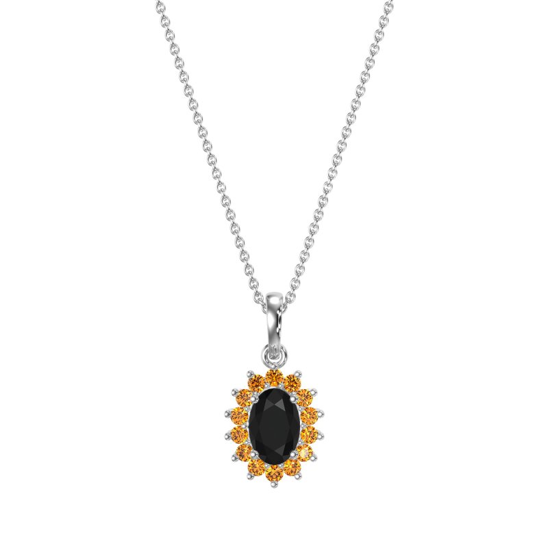 Oval Halo Vintage Necklace