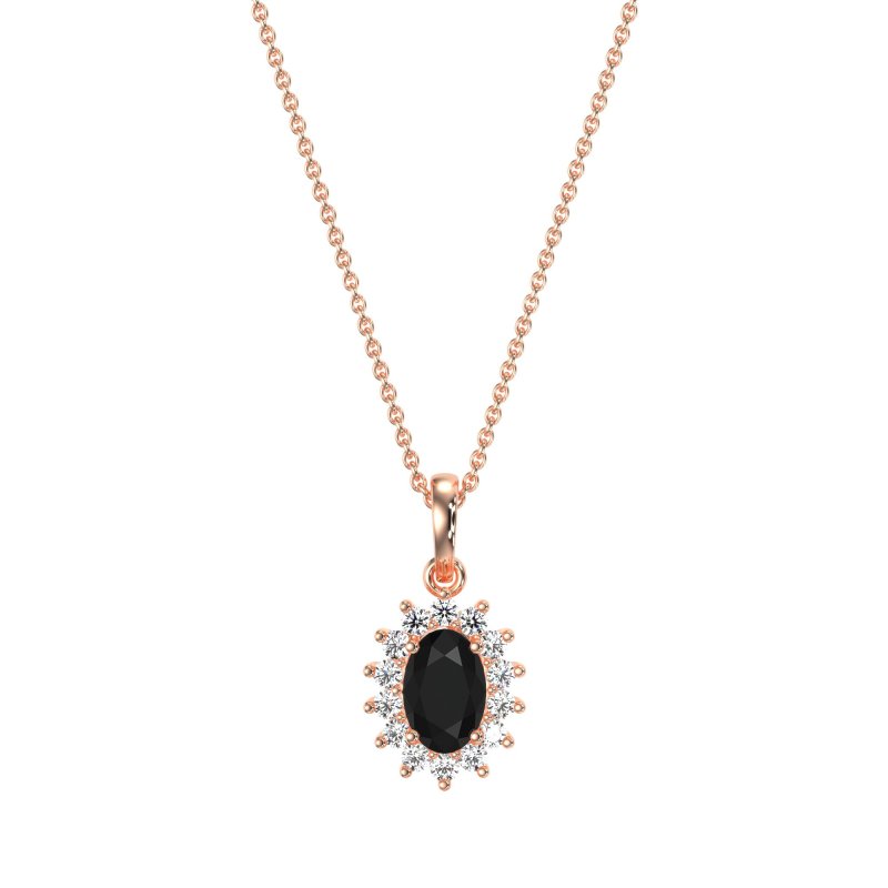 Oval Halo Vintage Necklace