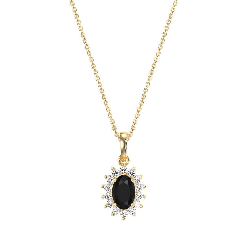Oval Halo Vintage Necklace