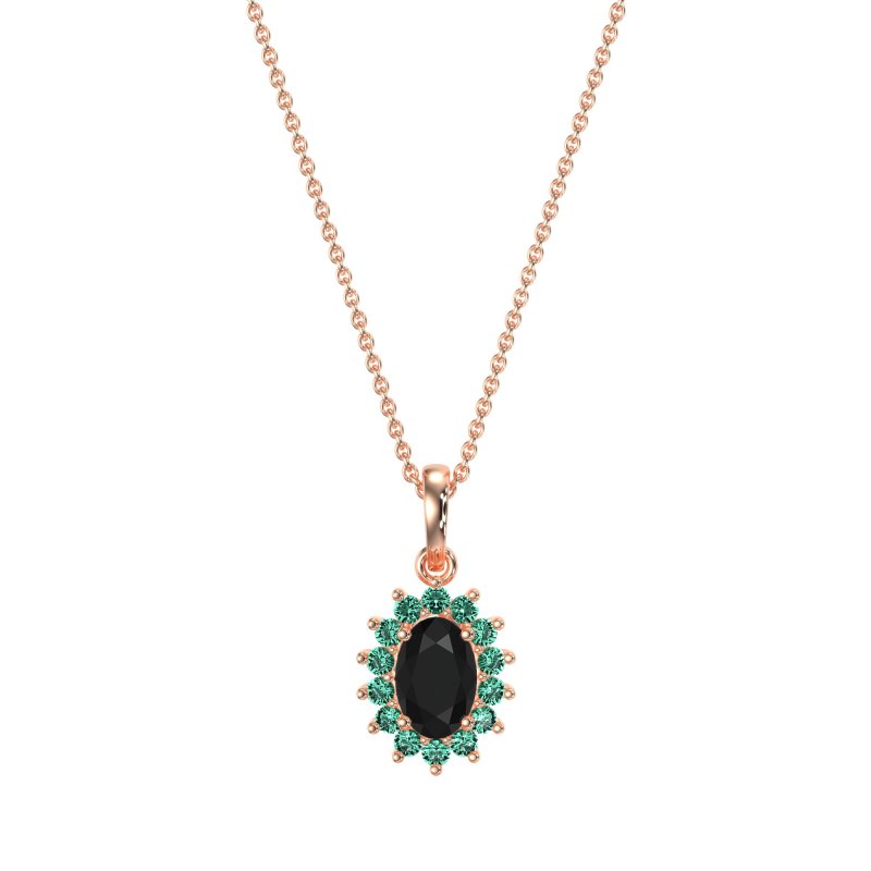 Oval Halo Vintage Necklace
