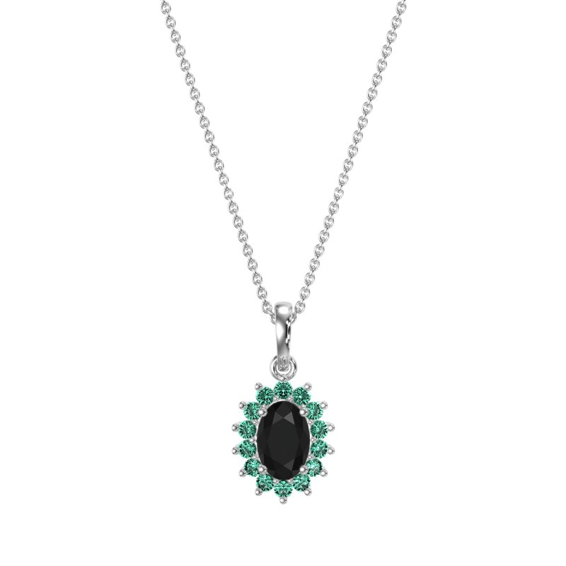 Oval Halo Vintage Necklace