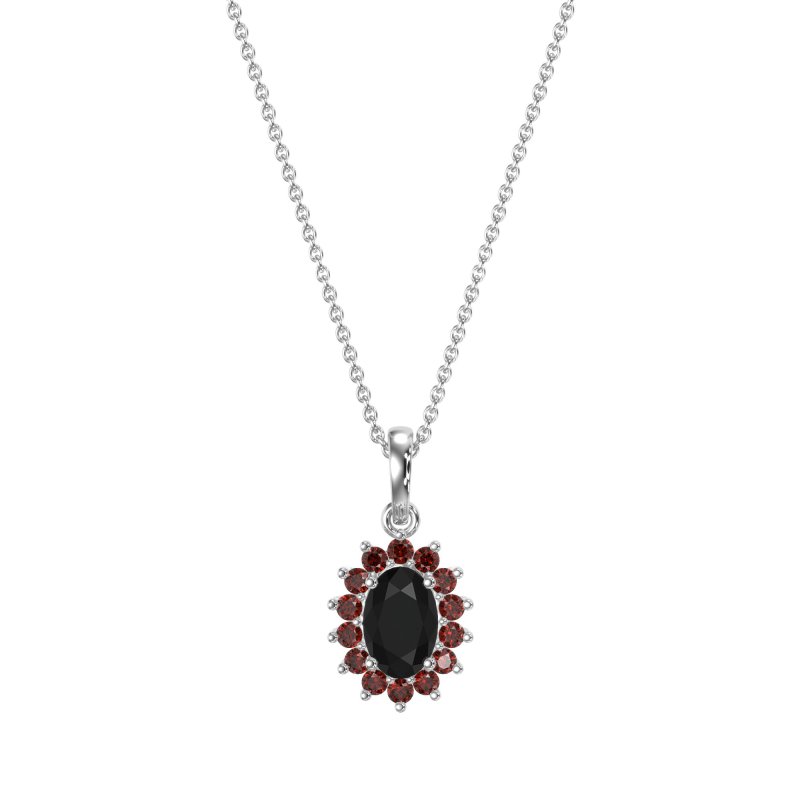 Oval Halo Vintage Necklace
