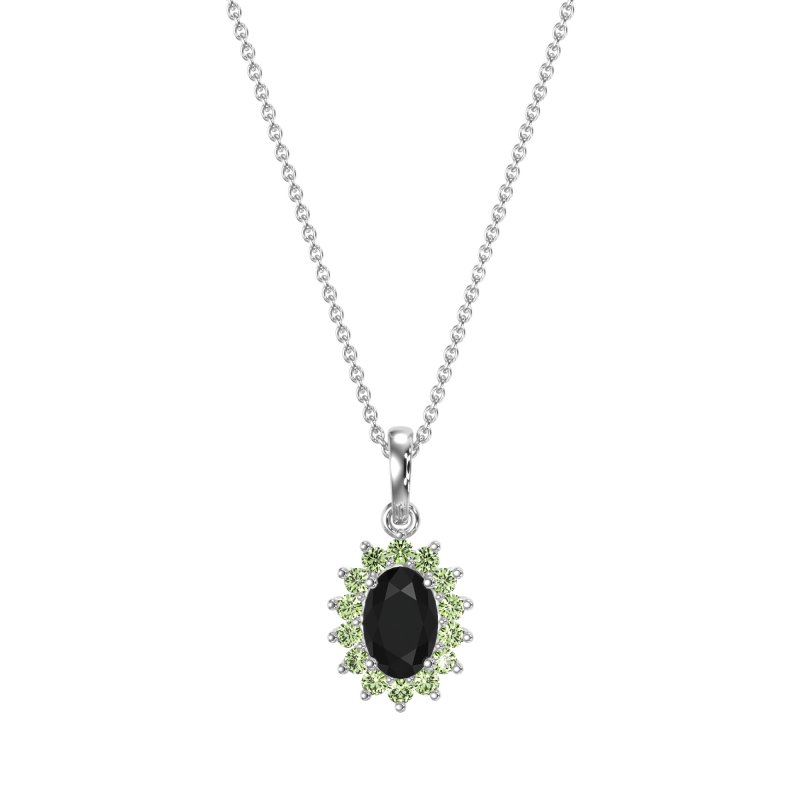 Oval Halo Vintage Necklace