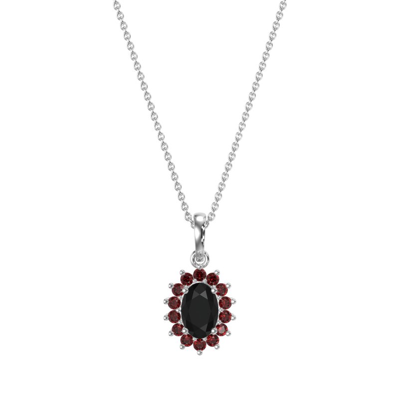 Oval Halo Vintage Necklace