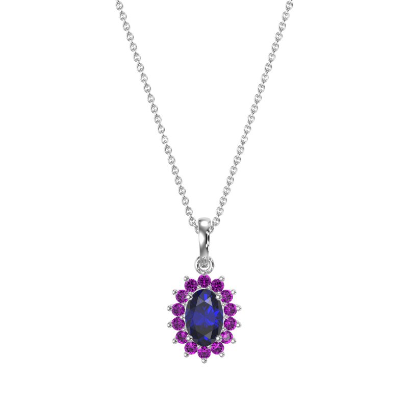 Oval Halo Vintage Necklace