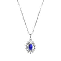 Oval Halo Vintage Necklace
