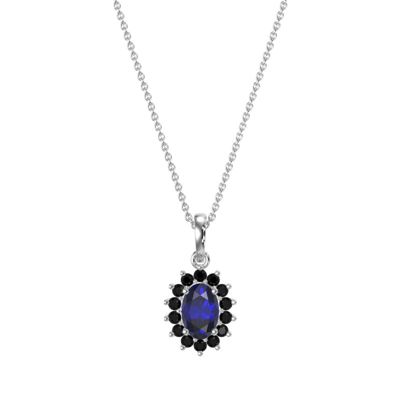Oval Halo Vintage Necklace