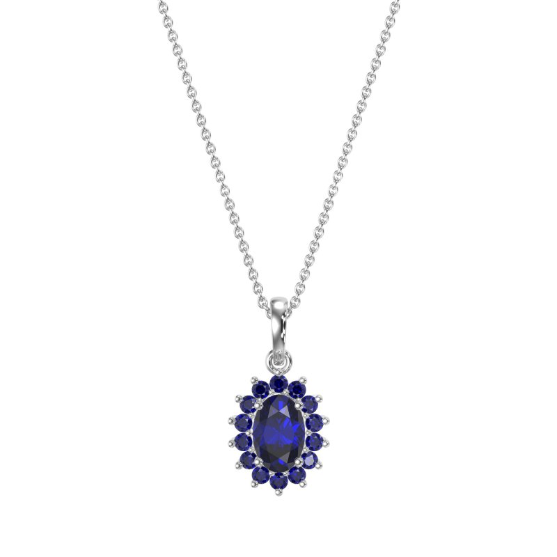 Oval Halo Vintage Necklace
