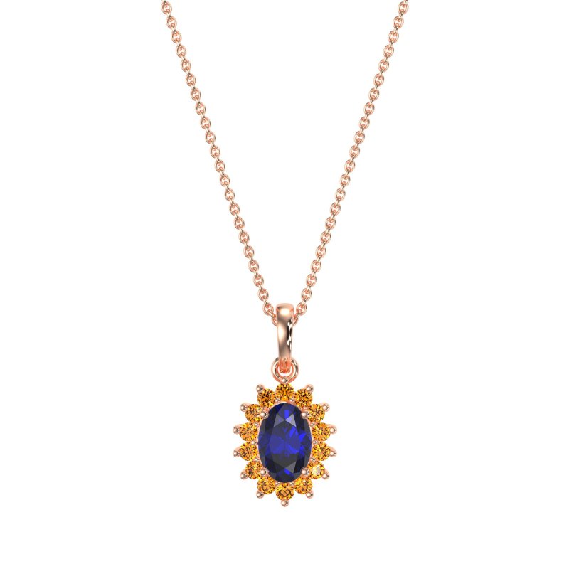 Oval Halo Vintage Necklace