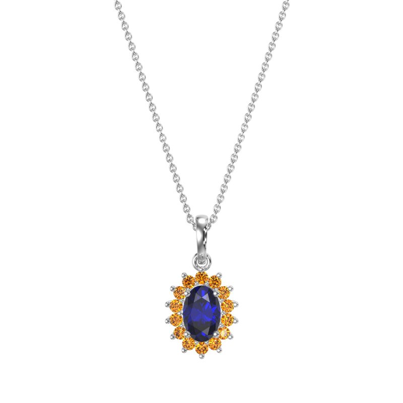 Oval Halo Vintage Necklace