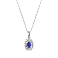 Oval Halo Vintage Necklace