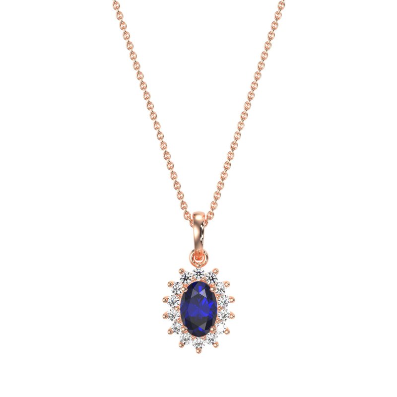 Oval Halo Vintage Necklace