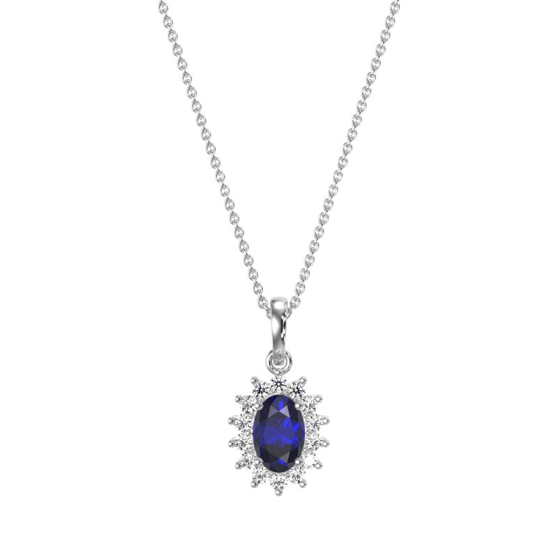 Oval Halo Vintage Necklace