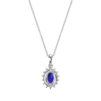 Oval Halo Vintage Necklace