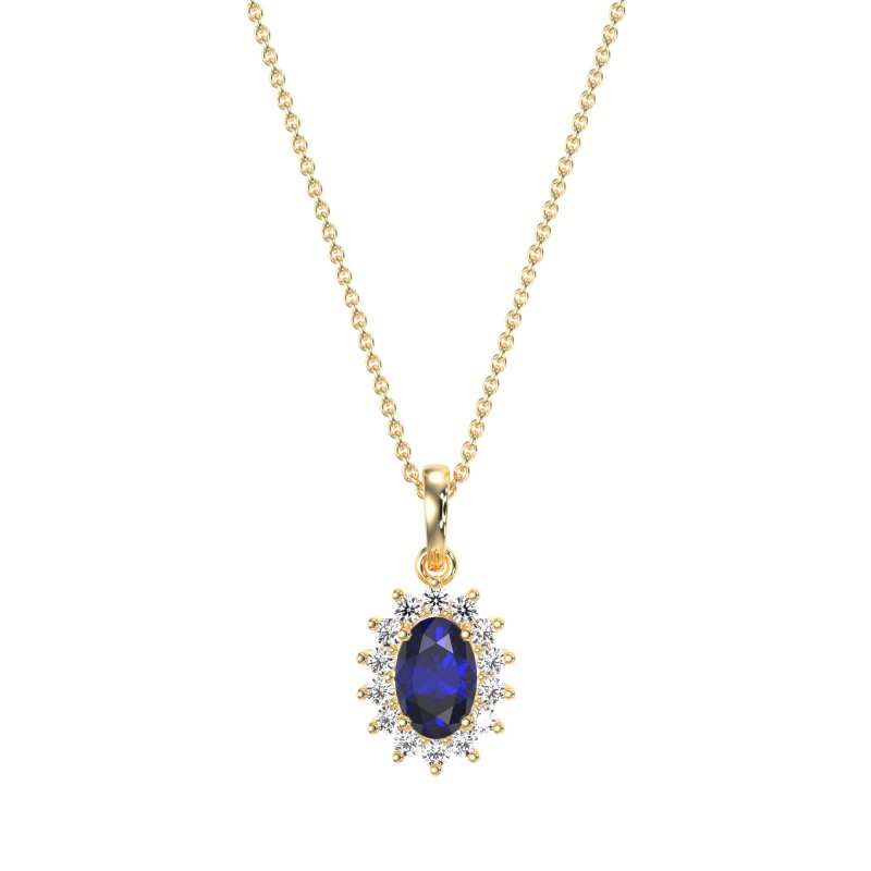Oval Halo Vintage Necklace