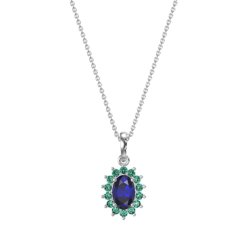 Oval Halo Vintage Necklace